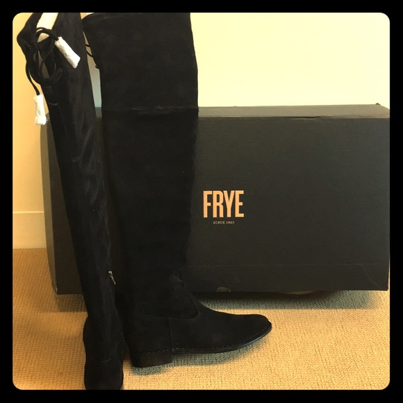 frye thigh high suede boots